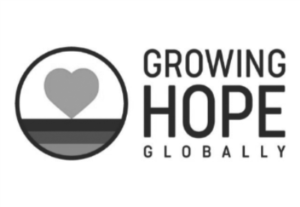 growing hope global black and white logo