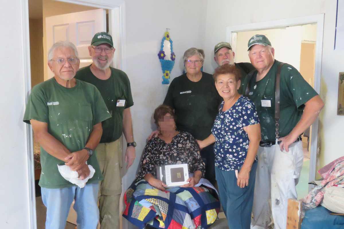 DRS volunteers in the home of a hurricane survivor in Texas.