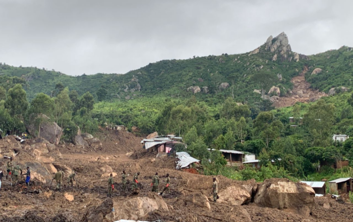 Mudslide in Malawi following Cyclone Freddy.