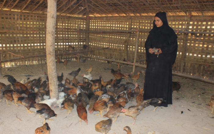 Rashida and her chickens