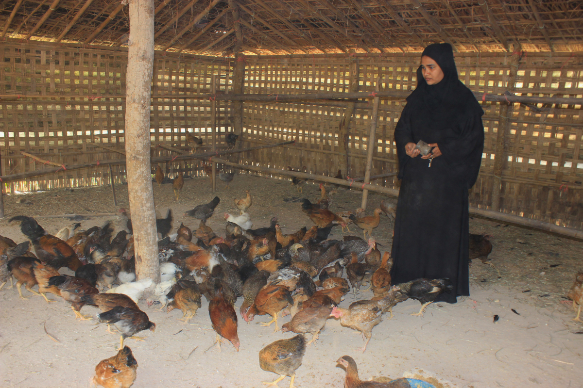 Rashida and her chickens