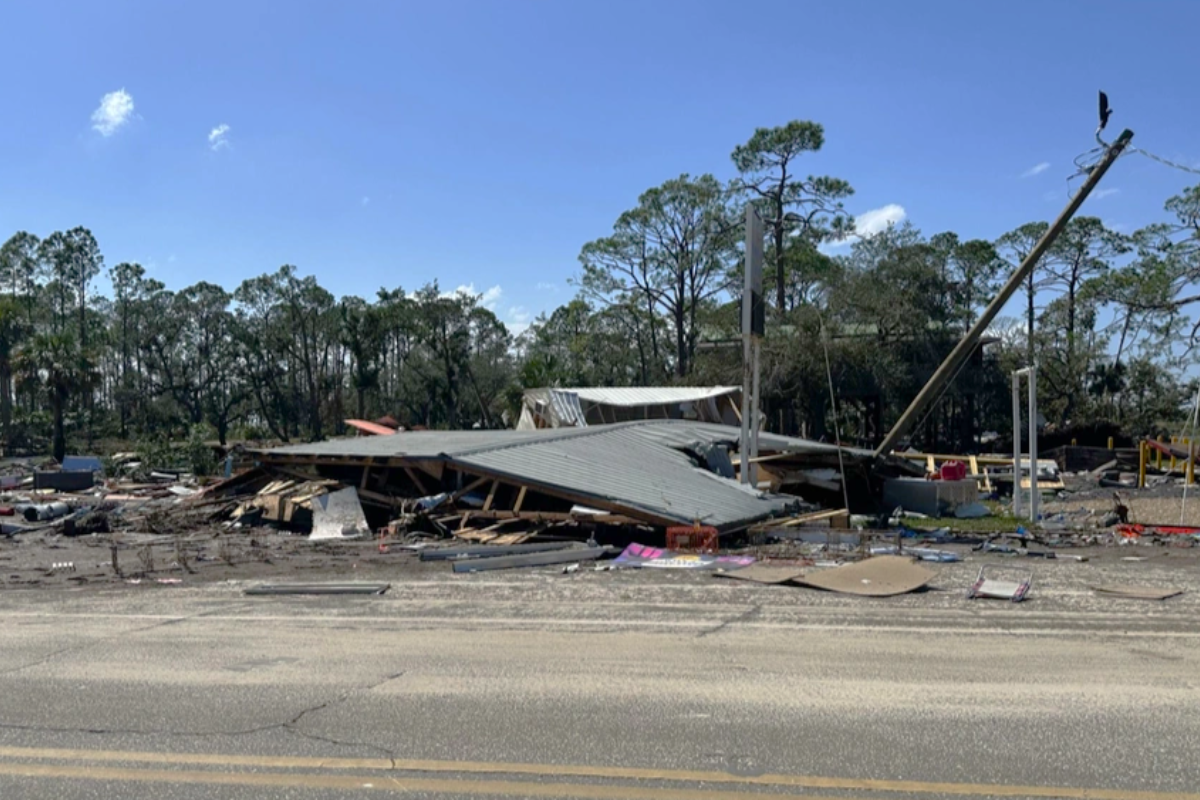 Building collapsed by Hurricane Helene