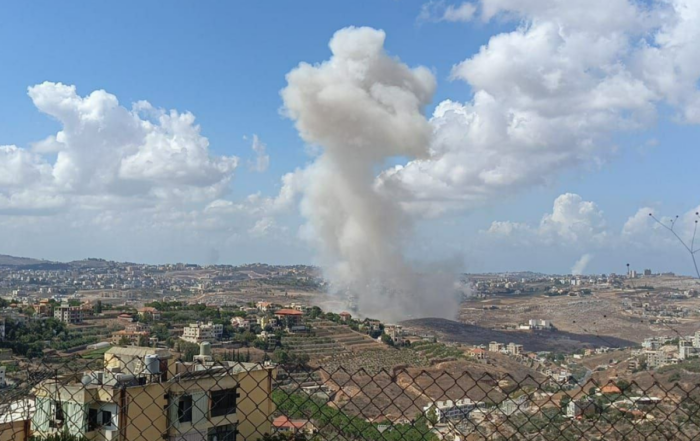 Smoke pluming from Lebanon