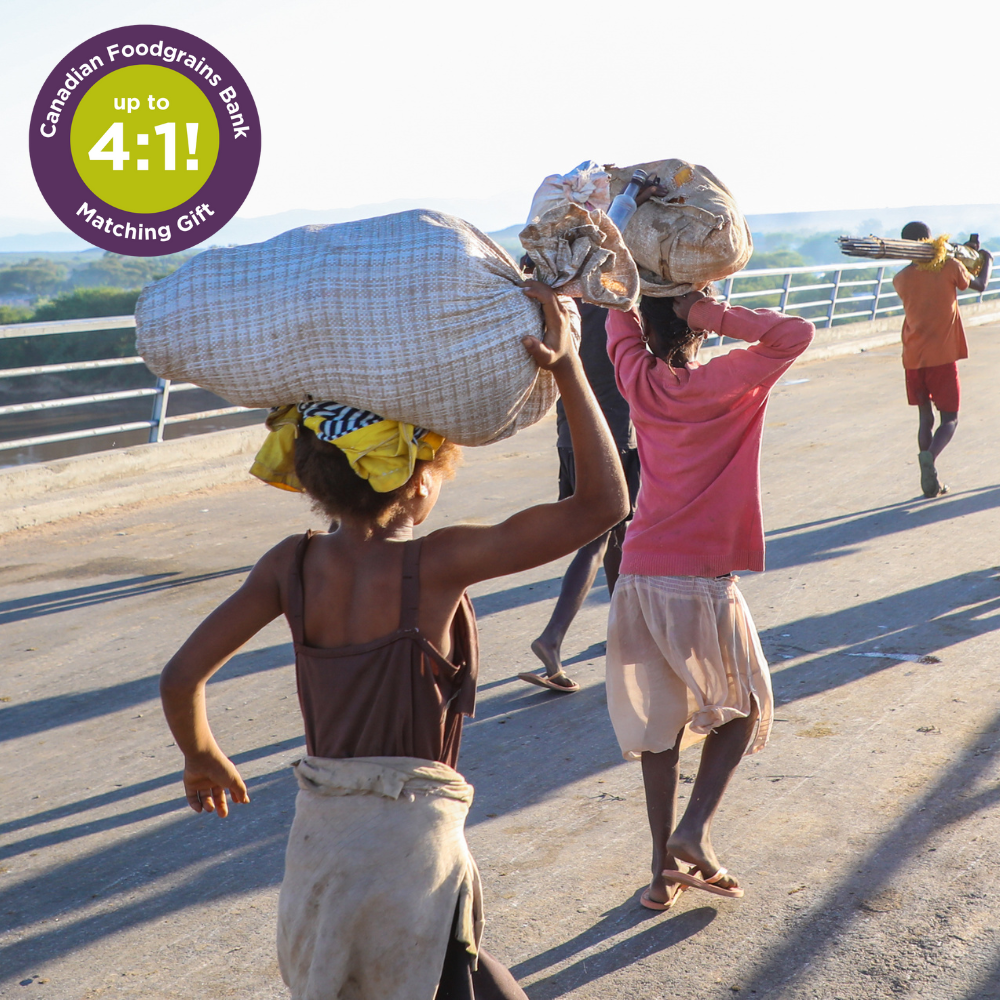 Women carry food on their heads