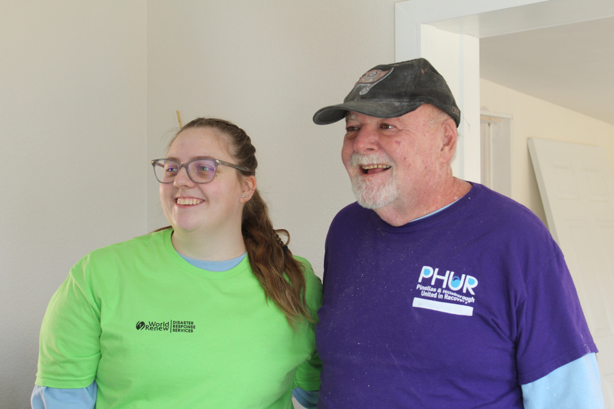 DRS volunteers in a house